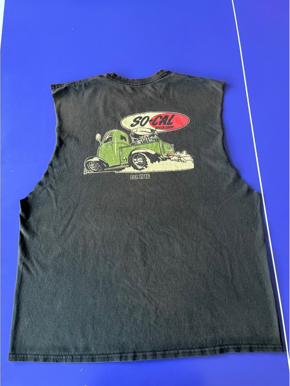 SoCal Hot Rod Sleeveless Modified Black 2XL Tank Top w Vintage Pickup Graph READ